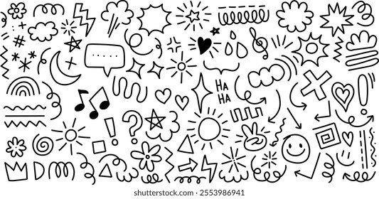 Hand drawn line element doodle vector illustration