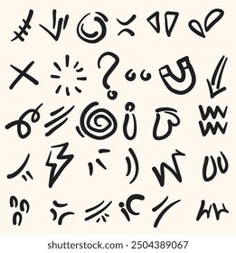 Hand drawn line emotion illustration vector collection With illustration style doodle and line art