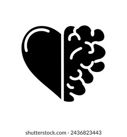 Hand drawn line and flat style icon of Mental health