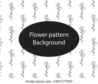 hand drawn line floral pattern background