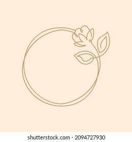 Blumenlogo für handgezeichnete Linie