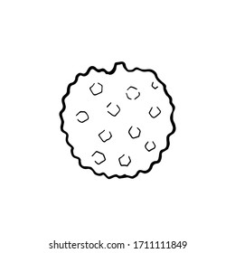 Handgezeichnete Zeilensymbol von Lychefrucht einzeln auf weißem Hintergrund. Süßes tropisches Obst. Einfach minimaler Rahmenstil.Logo-Design. Vektorillustration
