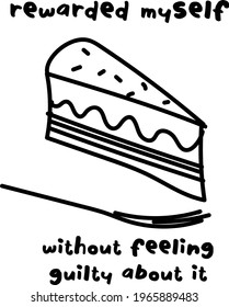 Hand drawn line illustration for self-reward affirmation - can be used as icons, graphics, stickers and more