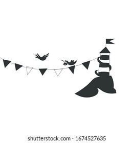 Hand drawn line lighthouse logo. Sea  icon with lighthouse with ocean waves and gull birds. Label design lighthouse on top of a rocky coast with a lot of big waves