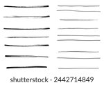 Hand drawn line material set, black