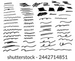 Hand drawn line material set, black