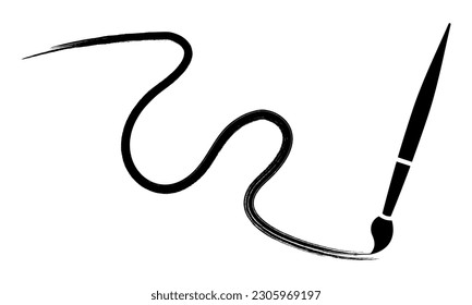 Pincel de pintura de línea dibujada a mano. Elemento de línea de onda dibujada a mano. Toco de pincel. Vector 10 EPS.