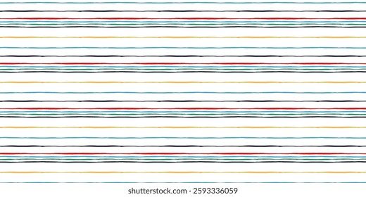 Hand drawn line paint brush background. Stripped horizontal vector pattern.