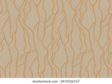 Hand drawn line pattern. Elegant abstract background in minimalist linear style. Trendy line art design element. Seamless Vector illustration. Textile Fashion Design.