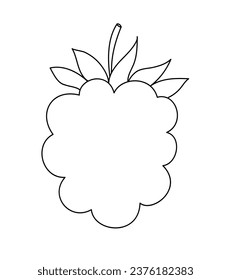 Hand drawn line raspberries fruit berries outline icon vector doodle illustration, suitable for coloring book, logo, illustration, sticker, cover