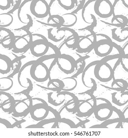 Hand drawn line seamless pattern. Doodle design element. Scribble.