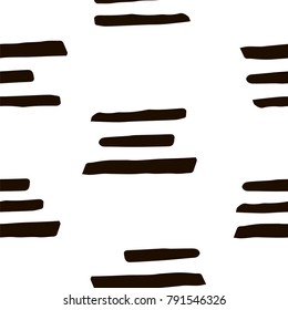 Hand drawn line seamless pattern. This monochrome pattern with transparent background may be used for paper, apparel, textile design, or as a unique texture. 