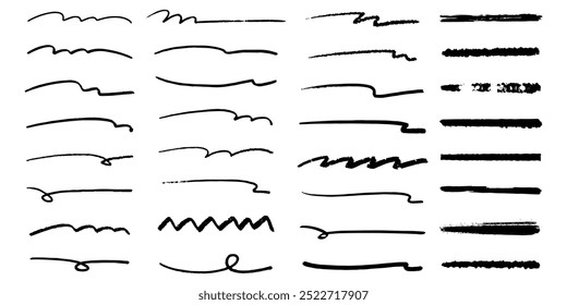 Handgezeichnetes Linienset, Dekorlinie, Strichset