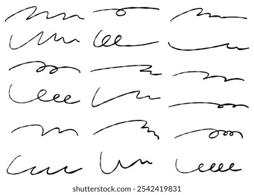 Hand drawn line sets, decorations, underlines