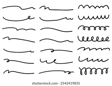 Hand drawn line sets, decorations, underlines