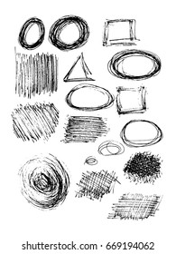 Hand drawn line shapes