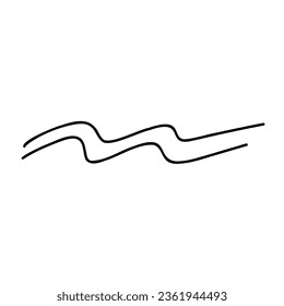 Hand drawn Line. Sketch marker line stroke underline. Highlight underline and strike through. Pen line template. Vector illustration isolated on white background.