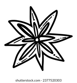 Hand drawn of line star. Vector illustration.