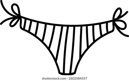 Hand Drawn Line Swimsuit Pants Vector Illustration