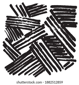 Texturas y pinceles de líneas dibujadas a mano.Patrón gráfico.Patrón de rayas blancas y negras.