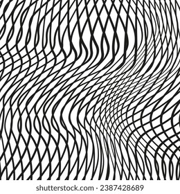 Hand drawn line textures. Includes vector scribbles,grid with irregular, horizontal and wavy strokes,doodle patterns. Isolated Ink lines on a white background. Modern Illustration set.