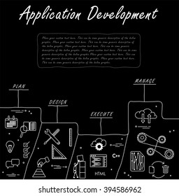 hand drawn line vector doodle concept of career growth, company and employees in black white. also represents selecting candidates, promotion, corporate ladder, networking, human resource management