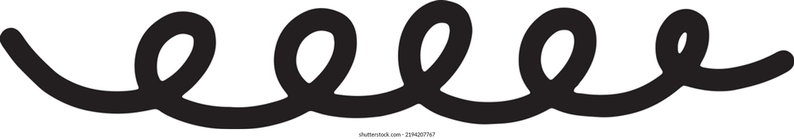 Hand drawn line vintage art vector doodle underline scribble brush and pencil stroke design element for frame divider in a glyph illustration.