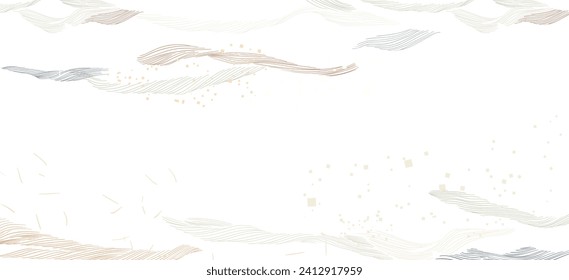 Hand drawn line wave pattern vector. Abstract background with geometric pattern. Mountain layout design in oriental style.