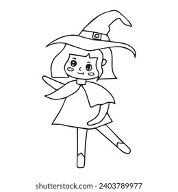 hand drawn line witch you can coloring. coloring books
