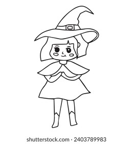 hand drawn line witch you can coloring. coloring books