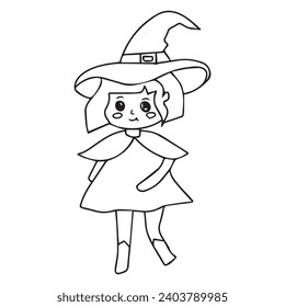 hand drawn line witch you can coloring. coloring books
