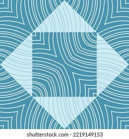 Hand drawn linear geometric endless ornament. Wave mosaic seamless patern. Decorative lines wallpaper. Design for fabric, textile print, wrapping paper, cover. Vector illustration
