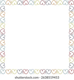 Hand drawn linear heart empty frame. Cute hand drawn template. Frame with empty space for your text