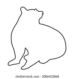 Handgezeichnet Linear der Silhouette des Bären. Abstrakte Linie Symbol Wildtierwald.Miinimalismus Stil für Baby-Poster, Weihnachtskarte, Grußkarte, Hochzeitskarte, Banner, Social-Media-Storys Aufkleber.