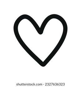 Hand drawn linear vector illustration of heart