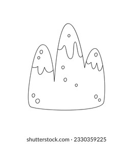 Hand drawn linear vector illustration of mountains