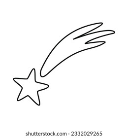 Hand drawn linear vector illustration of  star