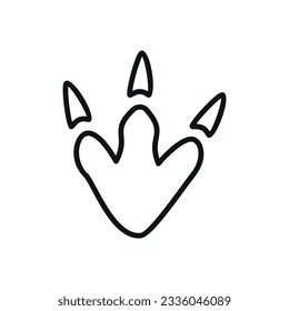 Hand drawn linear vector illustration of a footstep