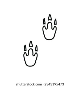 Hand drawn linear vector illustration of footsteps