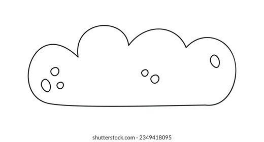 Hand drawn linear vector illustration of cloud