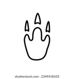 Hand drawn linear vector illustration of a footstep