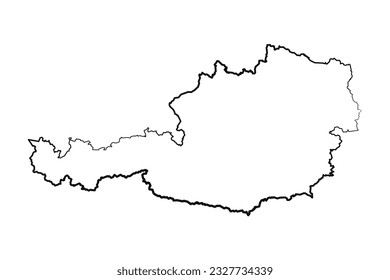 Dibujo de Mapa Sencillo de Austria con Dibujo de Mano Dibujada, puede ser utilizado para diseños de negocios, diseños de presentaciones o cualquier diseño adecuado.