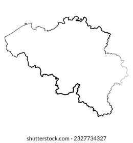Hand Drawn Lined Belgium Simple Map Drawing, can be used for business designs, presentation designs or any suitable designs.