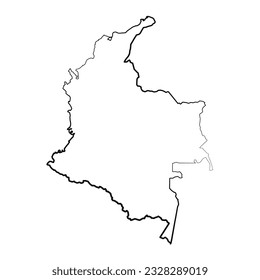 Hand Drawn Lined Colombia Simple Map Drawing, can be used for business designs, presentation designs or any suitable designs.