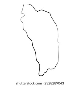 Hand Drawn Lined Dominica Simple Map Drawing, can be used for business designs, presentation designs or any suitable designs.