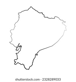 Hand Drawn Lined Ecuador Simple Map Drawing, can be used for business designs, presentation designs or any suitable designs.