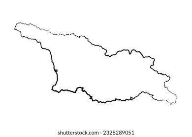 Hand Drawn Lined Georgia Simple Map Drawing, can be used for business designs, presentation designs or any suitable designs.