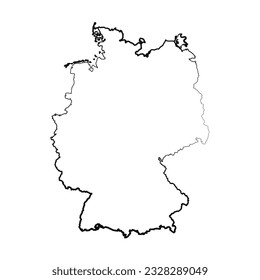 Hand Drawn Lined Germany Simple Map Drawing, can be used for business designs, presentation designs or any suitable designs.