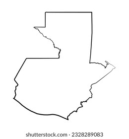 Hand Drawn Lined Guatemala Simple Map Drawing, can be used for business designs, presentation designs or any suitable designs.