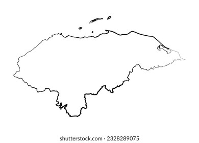 Dibujo de Mapa Simple de Honduras Dibujado a Mano, puede ser utilizado para diseños de negocios, diseños de presentaciones o cualquier diseño adecuado.